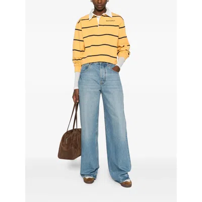 Sporty And Rich Striped Polo Shirt In Neutral