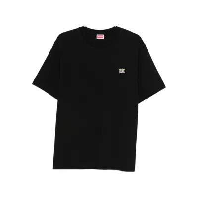 Kenzo Embroidered Crewneck T-shirt In Black