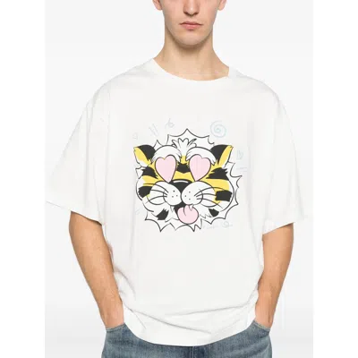Kenzo Tiger Motif Crew Neck Short Sleeve T-shirt In White