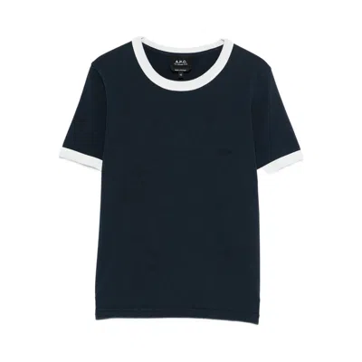 Apc Contrasting-trims T-shirt In Blue