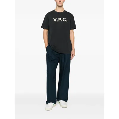 Apc Cotton Crew Neck Short Sleeve T Shirt In Black