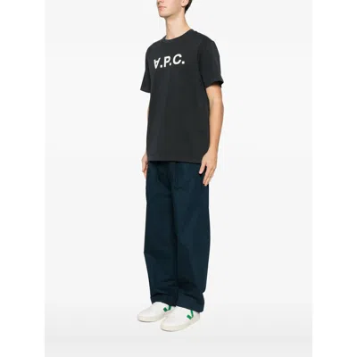 Apc Cotton Crew Neck Short Sleeve T Shirt In Black