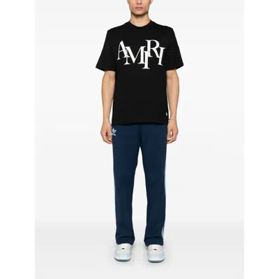 Amiri Cotton Staggered Logo T-shirt Men In Black