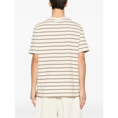 Apc Striped Chest-pocket T-shirt In Neutral