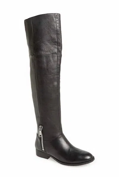 Chinese Laundry Women Fawn Leather Over The Knee Boots In Black In Multi
