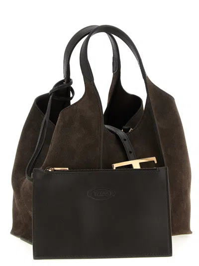 Tod's T Timeless Tote Bag Brown