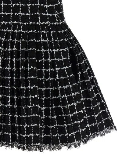 Balmain Chain-detail Checked Tweed Minidress In Black