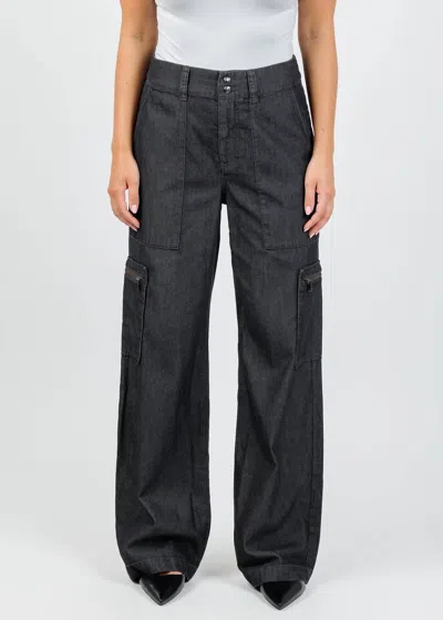 Hinson Wu Danni Denim Cargo Pants In Black Wash In Black