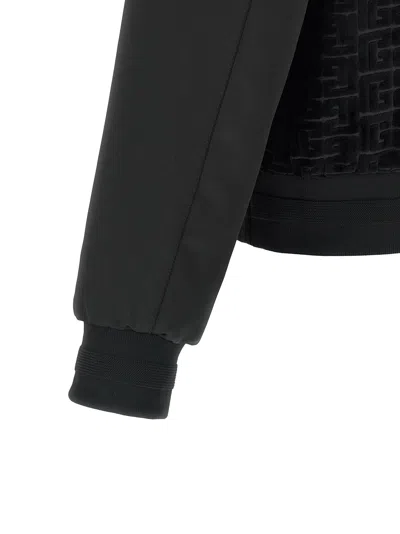 Balmain Velvet Bomber Jacket Puffer Jackets Black In Black