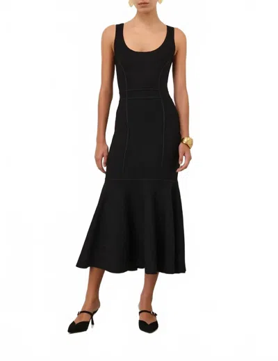 Zimmermann Hypnotic Sculptural Midi Dress In Black In Black