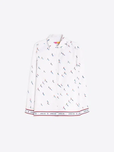 Vilagallo Women's With Skier Embellishments Blouse In White In White