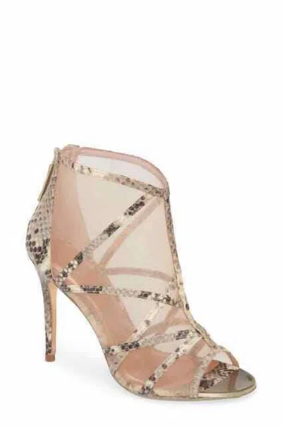 Ted Baker Women Taminaa Mesh Snake Print Peep Toe Ankle Booties In Multicolor In Multi