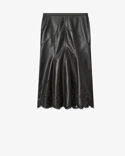 Isabel Marant Nisia Laser-cut Midi Skirt In Multi