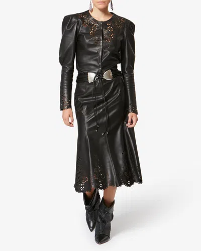 Isabel Marant Nisia Laser-cut Midi Skirt In Multi