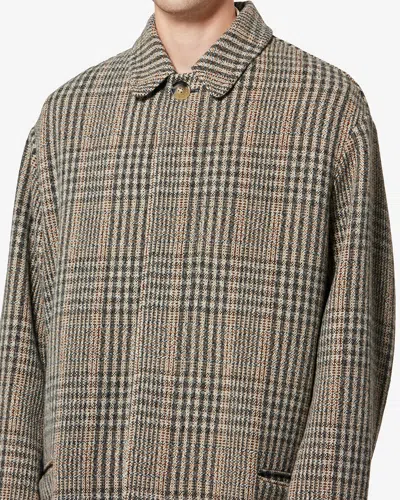 Isabel Marant Franco Checked Single-breasted Coat In Gray