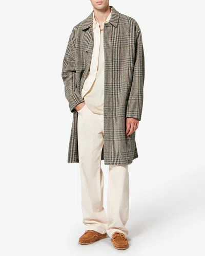 Isabel Marant Franco Checked Single-breasted Coat In Gray