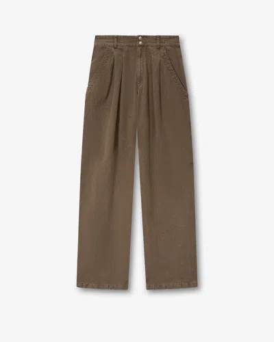 Isabel Marant Étoile Nadine Pleated-details Trousers In Brown