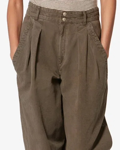 Isabel Marant Étoile Nadine Pleated-details Trousers In Brown