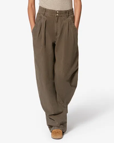 Isabel Marant Étoile Nadine Pleated-details Trousers In Brown