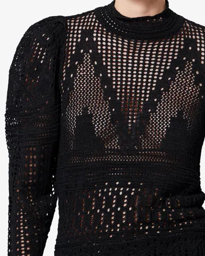 Isabel Marant Dahara Openwork Cotton Sweater Clothing In Black