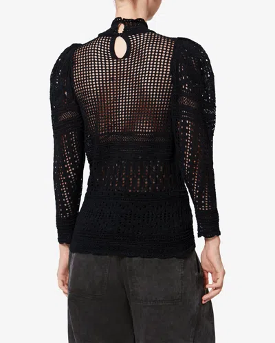 Isabel Marant Dahara Openwork Cotton Sweater Clothing In Black