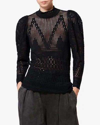 Isabel Marant Dahara Openwork Cotton Sweater Clothing In Black