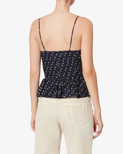 Isabel Marant Étoile Dolma Floral Lace-up Top In Black