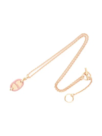 Pre-owned Hermes 20s Maillon Pendant Necklace In Gold