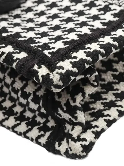 Pre-owned Dior Mini Book Tote Patterned Cross Body Bag In Black