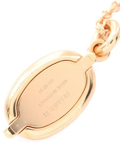 Pre-owned Hermes 20s Maillon Pendant Necklace In Gold