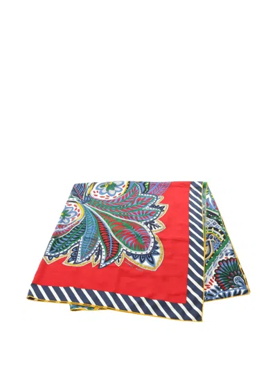 Pre-owned Hermes 2010s Carrejean Le Jardin Maharani Scarf In Red