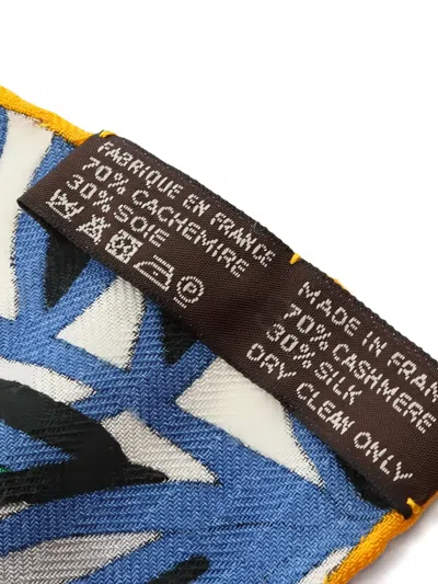 Pre-owned Hermes 2010s Carrejean Le Jardin Maharani Scarf In Red