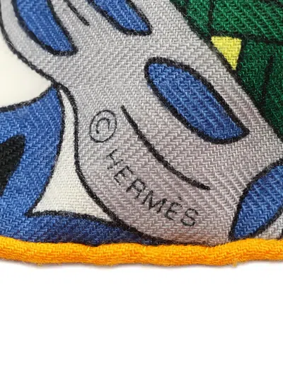 Pre-owned Hermes 2010s Carrejean Le Jardin Maharani Scarf In Red