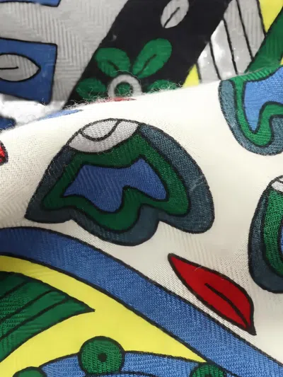 Pre-owned Hermes 2010s Carrejean Le Jardin Maharani Scarf In Red