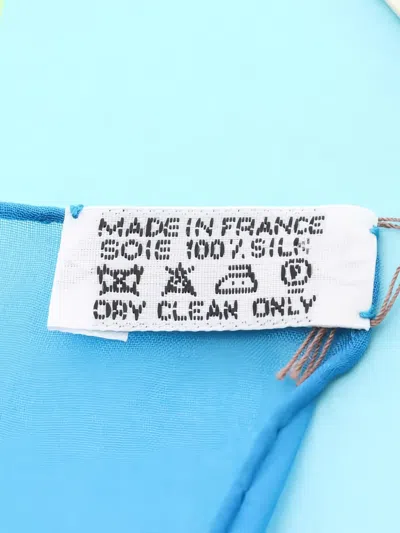 Pre-owned Hermes 2010s Cheval Fleuri Scarf In Blue