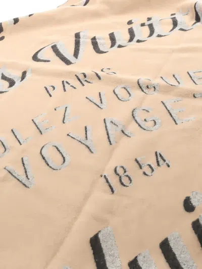 Pre-owned Louis Vuitton 2016 Logo-lettering Blanket Shawl In Neutral