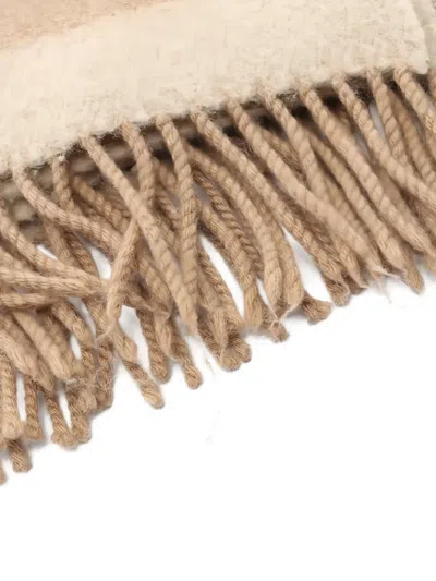 Pre-owned Louis Vuitton 2016 Logo-lettering Blanket Shawl In Neutral