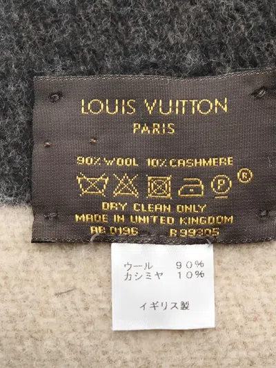 Pre-owned Louis Vuitton 2016 Logo-lettering Blanket Shawl In Neutral
