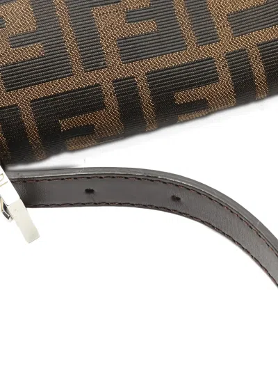 Pre-owned Fendi Mamma Bucket Monogram-pattern Shoulder Bag In Brown