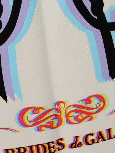 Pre-owned Hermes 2010s 90 Brides De Gala Shadow Silk Scarf In Neutral