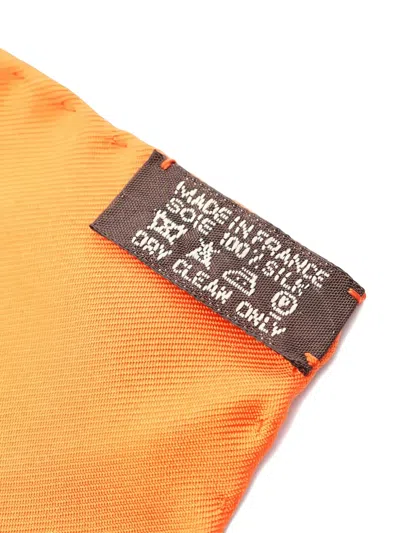 Pre-owned Hermes 2000s Carré 40 Avez Vous Bien Dormi Scarf In Orange