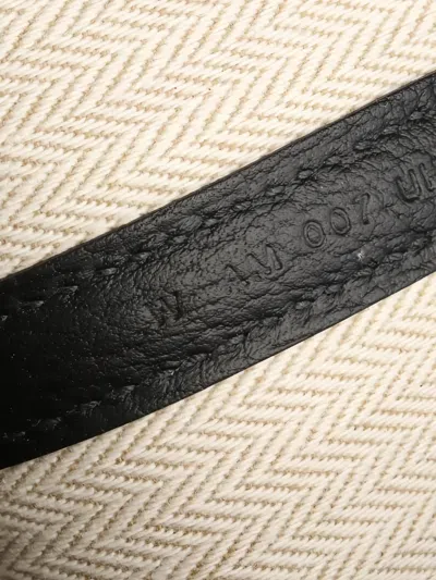 Pre-owned Hermes 2024 Tpm Garden Party Leather Engraved Tote Bag In Black