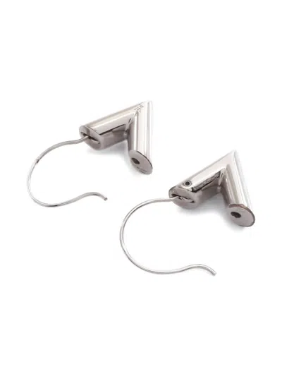 Pre-owned Louis Vuitton 2018 Essential V Earrings In Silver