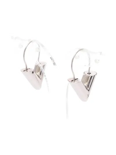 Pre-owned Louis Vuitton 2018 Essential V Earrings In Silver