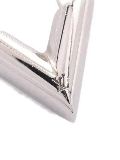 Pre-owned Louis Vuitton 2018 Essential V Earrings In Silver
