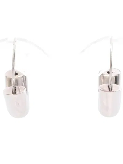 Pre-owned Louis Vuitton 2018 Essential V Earrings In Silver