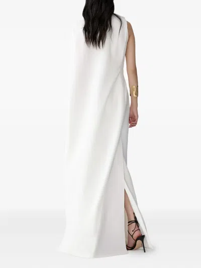 Carolina Herrera One-shoulder Draped Gown In White