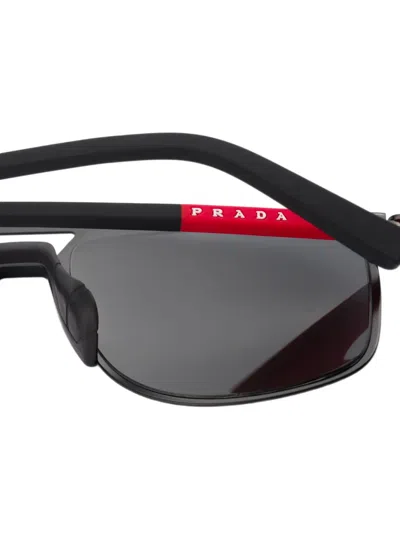 Prada Linea Rossa Square-frame Sunglasses In Black
