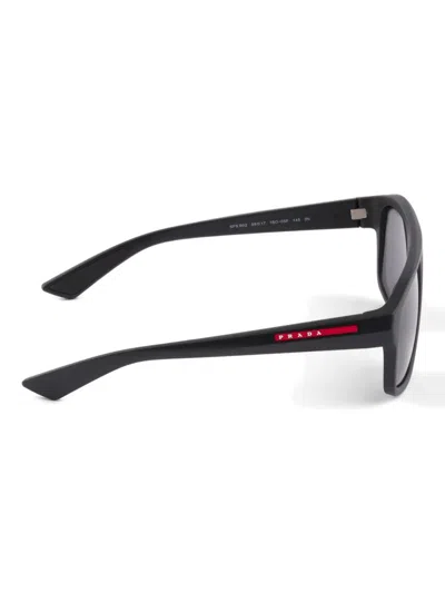 Prada Linea Rossa Rectangle-frame Sunglasses In Black