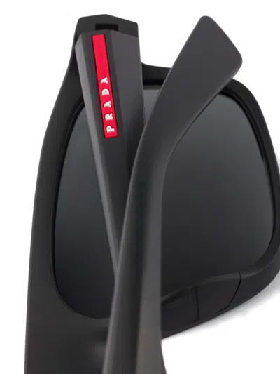 Prada Linea Rossa Rectangle-frame Sunglasses In Black